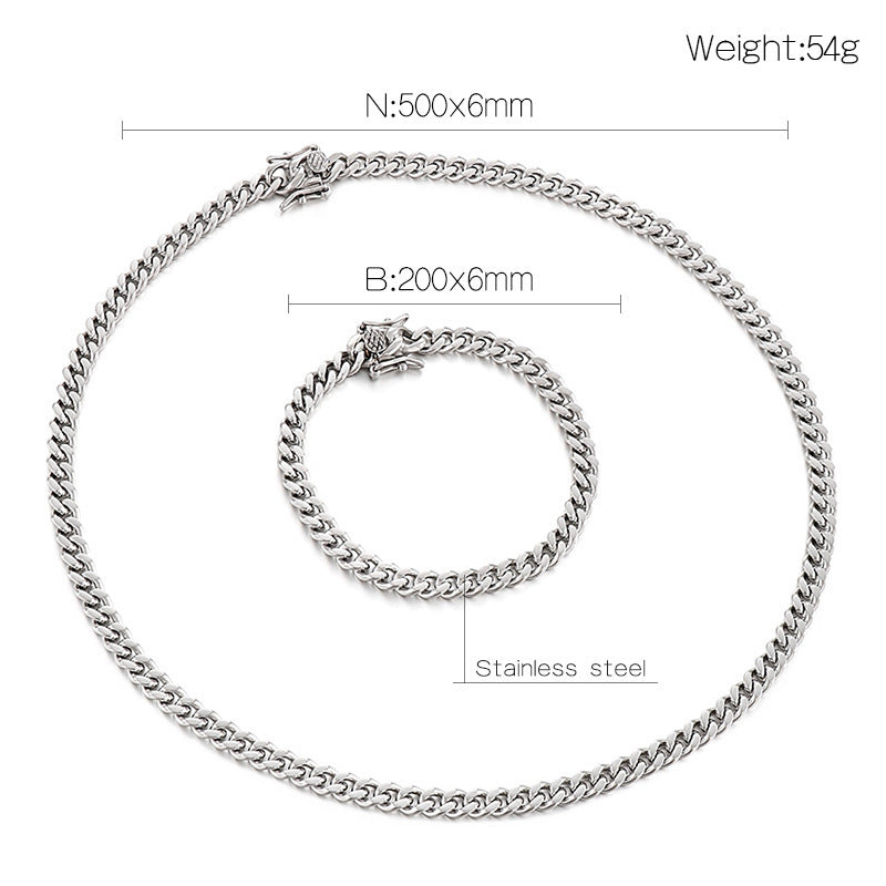 Silver&Golden Color Cuban Necklace