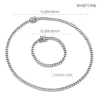 Silver&Golden Color Cuban Necklace