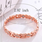 Women's leaf bracelet, pure copper magnetic bracelet