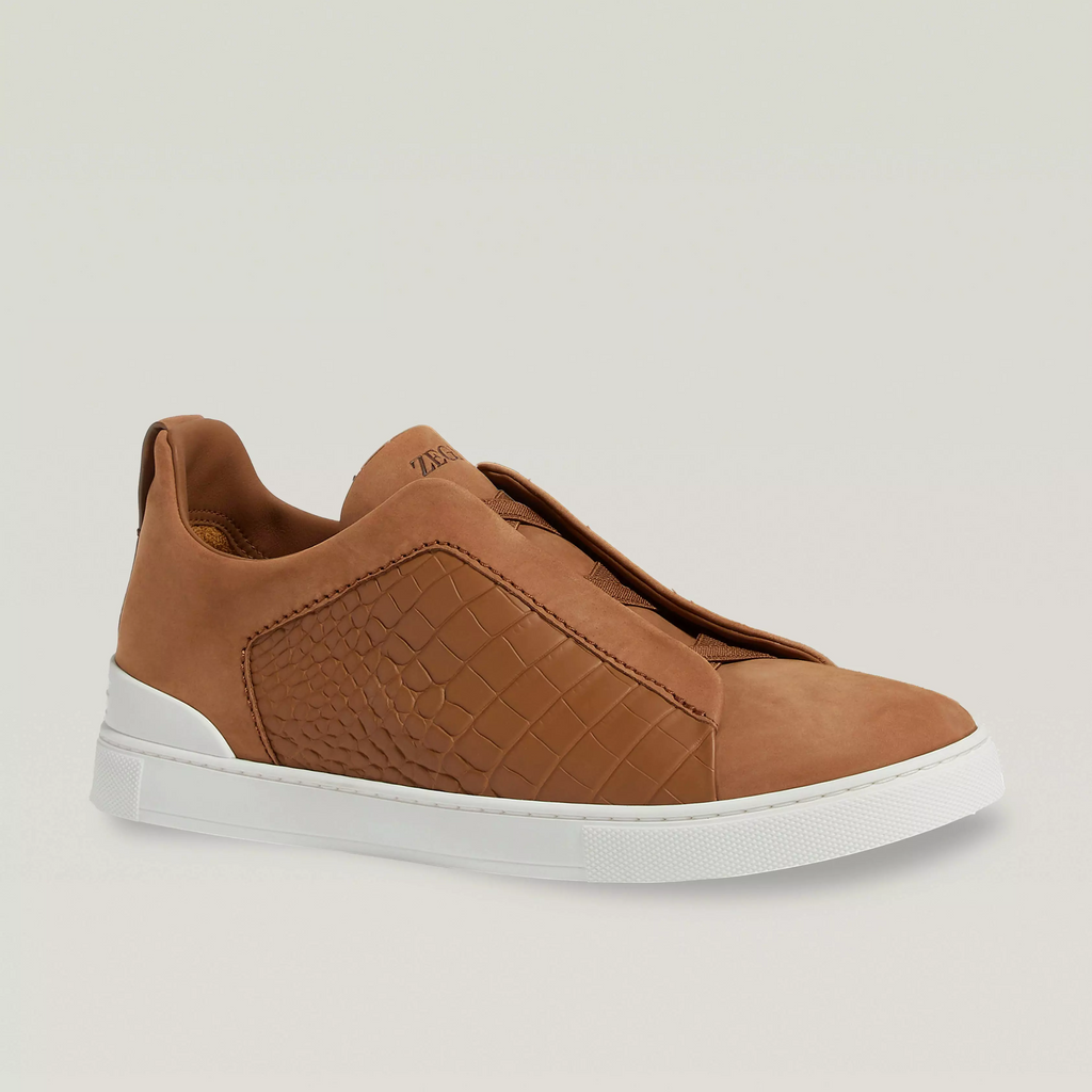 Triple Stitch Alligator Leather Sneakers