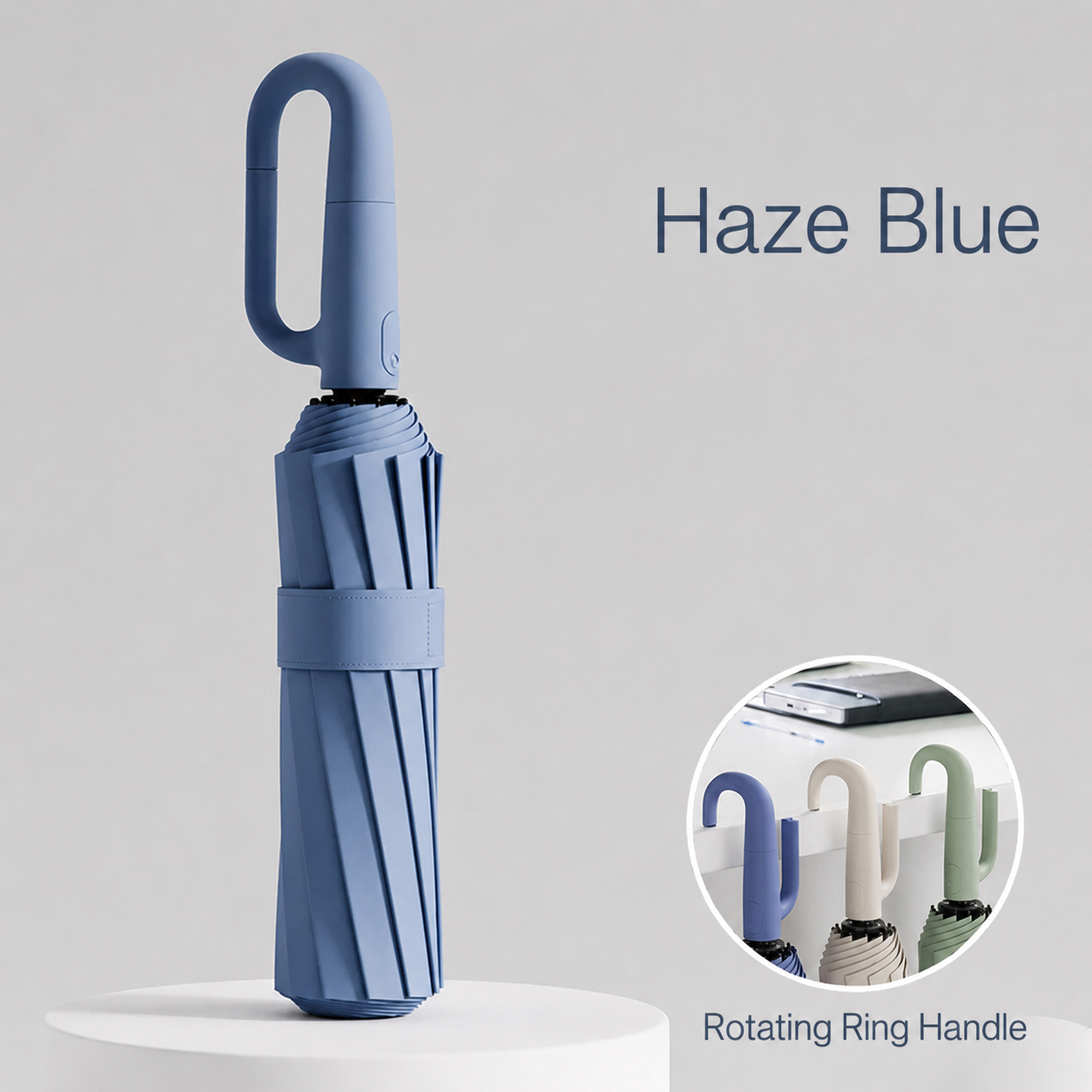 Automatic Folding Umbrella with Rotating Ring Hand