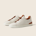 Off White Deerskin Triple Stitch Sneakers