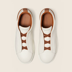 Off White Deerskin Triple Stitch Sneakers