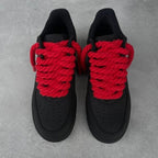 Black “Rope Laces Red Tint” V1 Sneakers