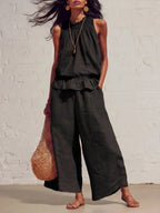 Women’s Casual Boho Ruffle Top & Pants Set