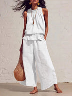 Women’s Casual Boho Ruffle Top & Pants Set
