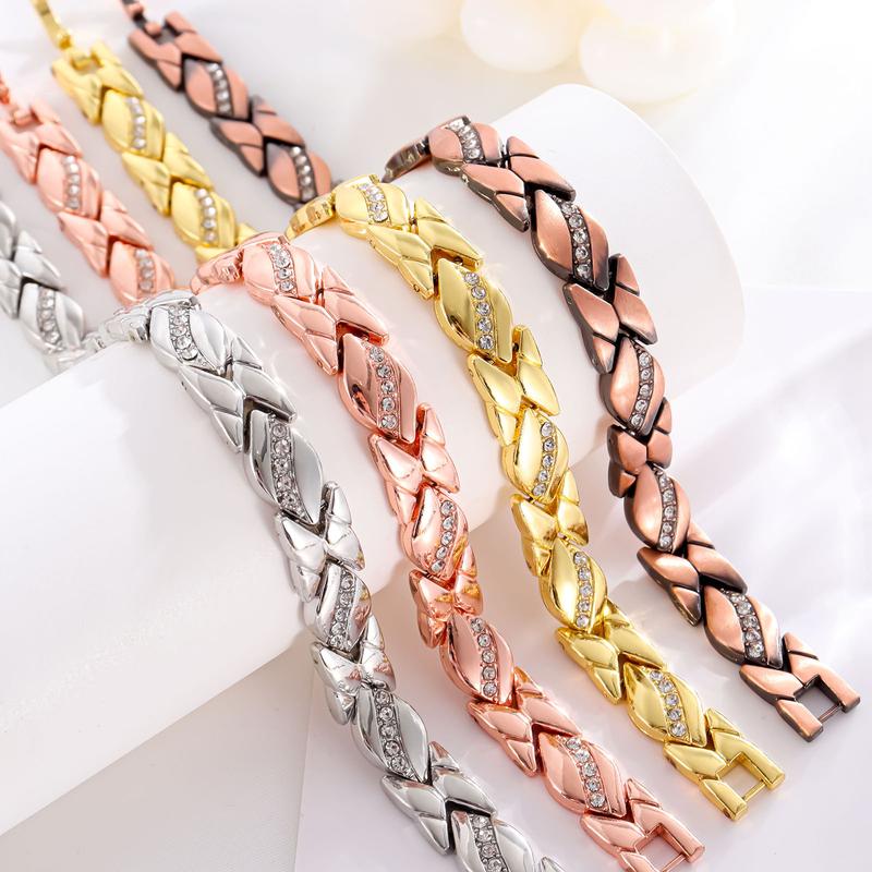 Women's leaf bracelet, pure copper magnetic bracelet