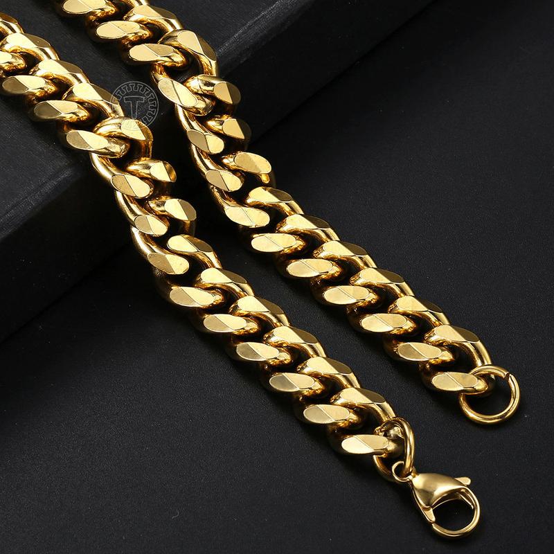 Silver&Golden Color Cuban Necklace