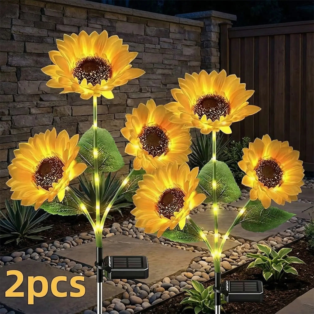 Solar Powered LED Sunflower Garden Lights