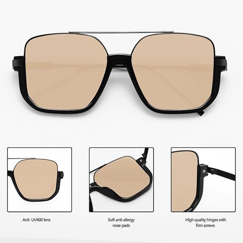 Retro Unisex Fashionable All-match Tinted Lens Aviator Sunglasses