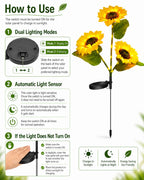 Solar Powered LED Sunflower Garden Lights