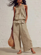Women’s Casual Boho Ruffle Top & Pants Set