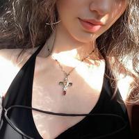 Rainbow Cross Pendant Necklace
