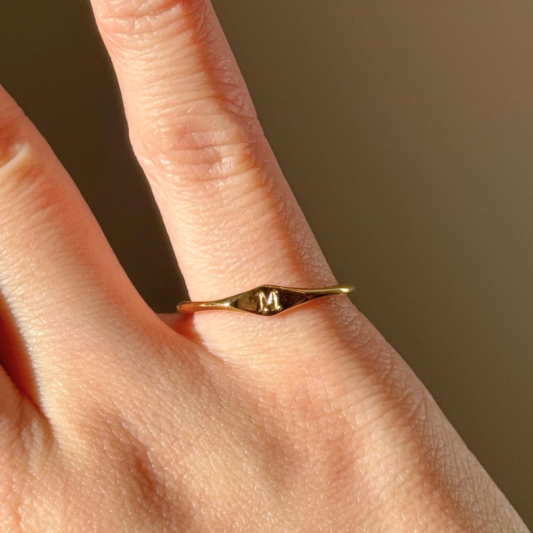 Hand Made INITIAL SIGNET RING