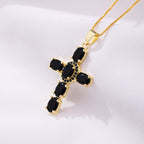 Rainbow Cross Pendant Necklace