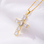 Rainbow Cross Pendant Necklace