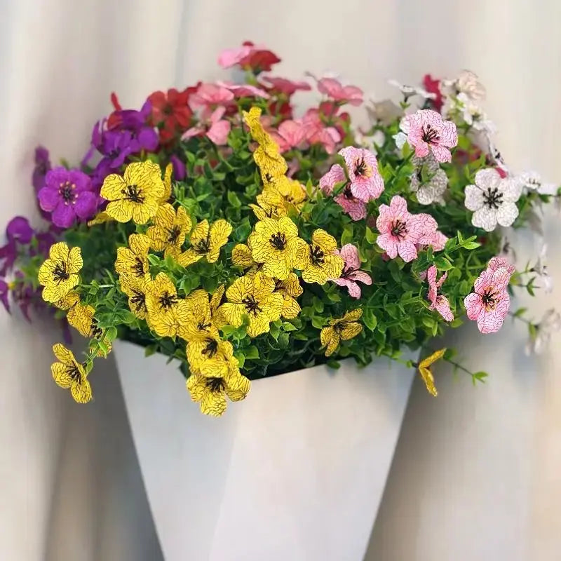 6-Color Artificial Flower UV Resistant Colorful Fake Flower