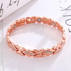 Women's leaf bracelet, pure copper magnetic bracelet