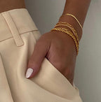 5 Pcs Golden Bracelets Set