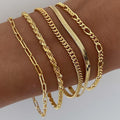 5 Pcs Golden Bracelets Set