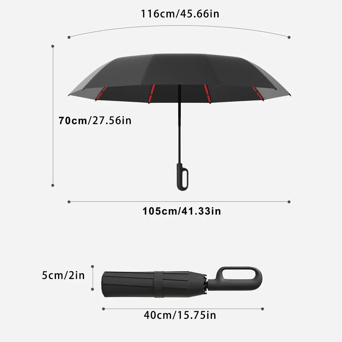 Automatic Folding Umbrella with Rotating Ring Hand