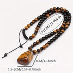 Natural Tiger’s Eye Geometric Necklace