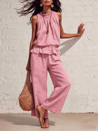 Women’s Casual Boho Ruffle Top & Pants Set