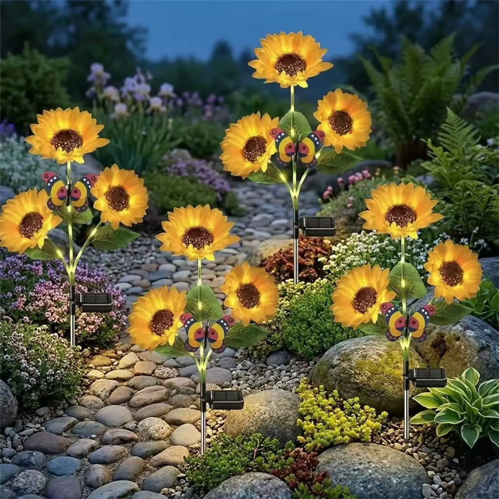Solar Powered LED Sunflower Garden Lights